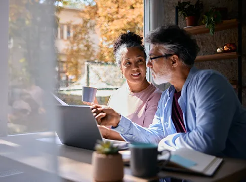 couple checking their checking account