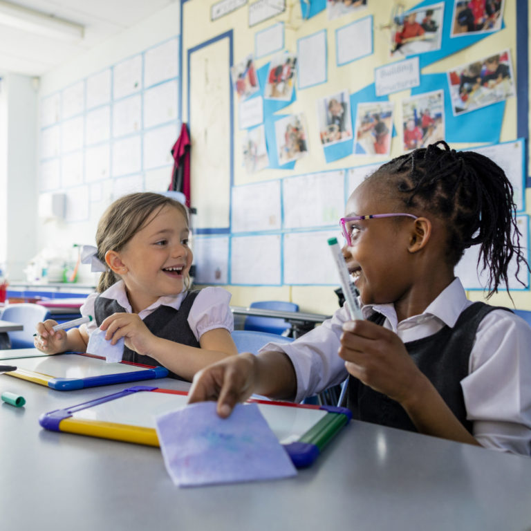 Girls having fun at school image