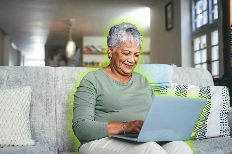 Senior Woman Using Laptop Image