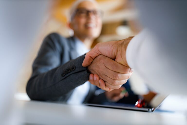 Close up of business handshake image